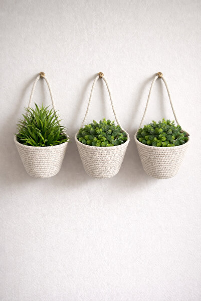 ÖRGÜM سلة صغيرة متعددة الأغراض مكونة من 3 قطع للزينة، لا تشمل النباتات أو الأرفف