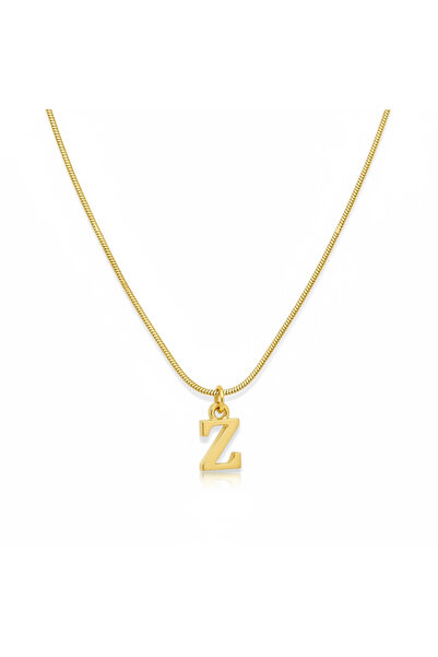 CAXBERN Minimal Z Harfi Kararmaz 316l Çelik Kolye Altın Kaplama