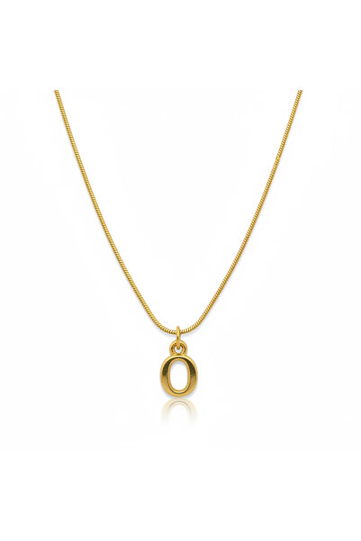 CAXBERN Minimal O Harfi Kararmaz 316l Çelik Kolye Altın Kaplama