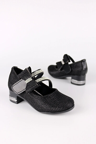 LUGMO Pantofi pentru fete Rochie de seara Papion Balerina cu strasuri Negru a...