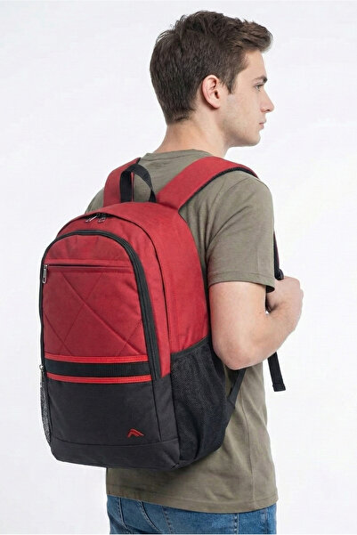 By Hakan حقيبة مدرسية وحقيبة سفر للجنسين باللون الأحمر من Byhakan Pl-0303