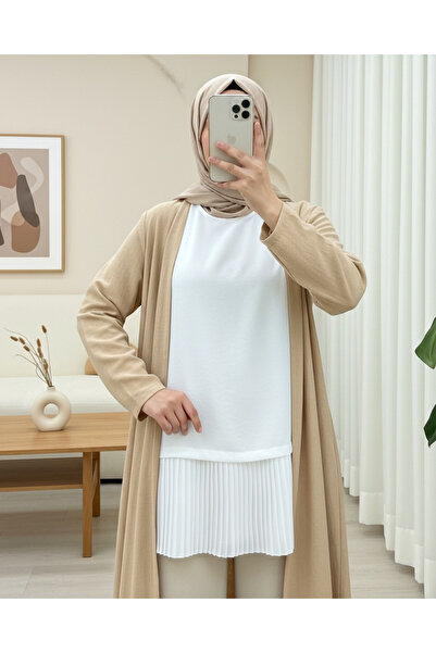 Modamorfo Φορέστε μια φούστα με πλισέ και μη μανίκια Modal Innerwear -Λευκό