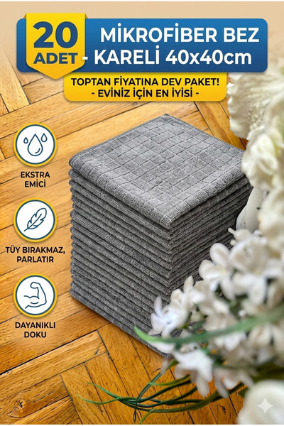 Larimar 20 komada opšte Karirano krpe za čišćenje od mikrovlakana, lako se st...