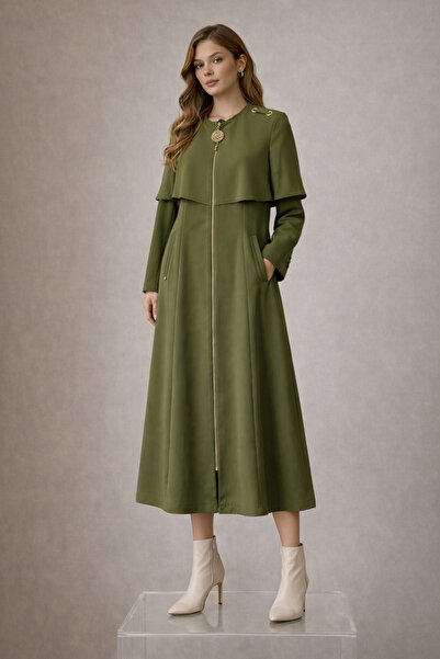 Kayra Üst Kesim Şifon Fırfırlı A Kesim Pardesü