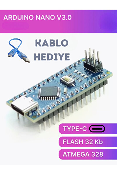 Arduino Nano Klon v3.0 ATMEGA328P - Type-C nano kablo hediye