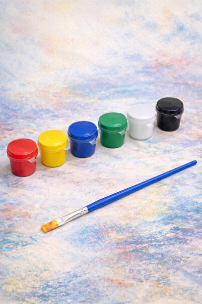 Misse 6'lı Ana Renkler Akrilik Boya Seti ve 1 Adet Boya Fırçası (5'er ml) Boy...