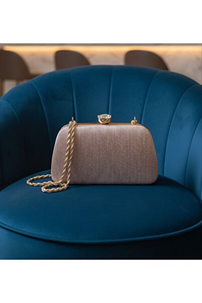 ÇANTAM GELSİN Women's Silver Crystal Large Stone Evening Dress Bag Special Oc...