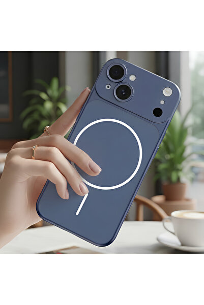 Hatreds iPhone 15 Uyumlu 17 Pro Max Görünümlü Çevirici Kamera Korumalı MagSaf...