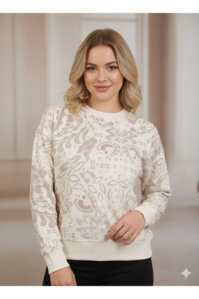 trendbysena Hanorac pentru femei cu model etnic cu textura moale