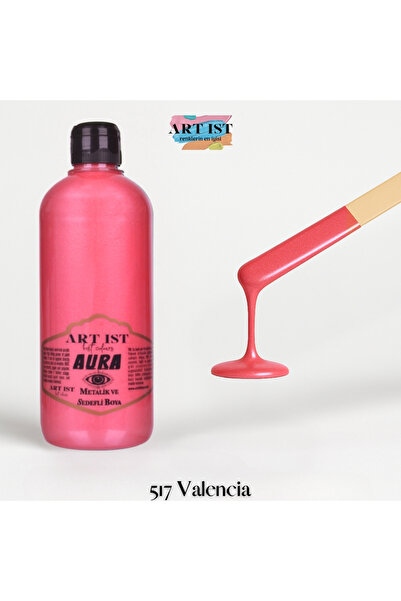 ART IST AURA Sedefli ve Vernikli Metalik Akrilik Boya 500 ml – 517 Valencia | Ahşap, Metal, Seramik, Hobi