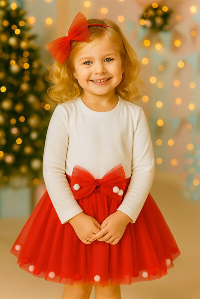 VİTRİNMİXMİNİ Dark Red Color Girl's Tutu Skirt with Pompom and Ribbon Detail ...