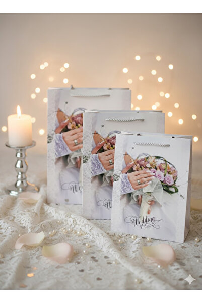 Generic أكياس هدايا ورقية مكونة من 3 قطع بأحجام مختلفة ومتعددة الألوان Ar-14272