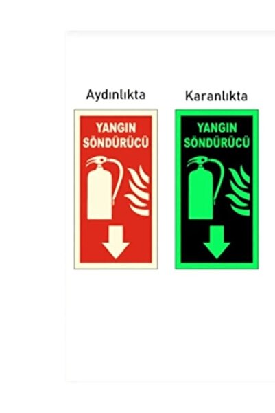 ünalgrup Fosforlu Yangın Tüpü Levhası 1 Adet) Kolay Montaj İş Yeri Apartman U...
