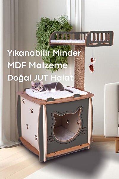Patihomes Kedi Evi Ve Kedi Tırmalama Yataklı