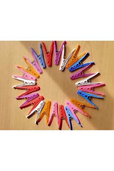 Zambak 24 قطعة من مشابك الغسيل عالية الجودة - مشابك بلاستيكية غير قابلة للكسر مع نابض من الفولاذ المقاوم للصدأ