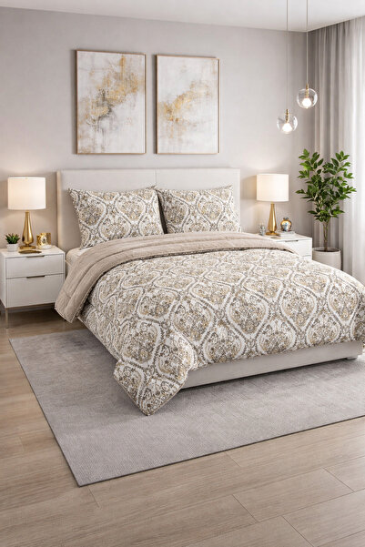 VİLERA HOME YUMUŞACIK ÇİFT KİŞİLİK WELSOFT 57 TEL CAPPİCCİNO YORGAN SETİ