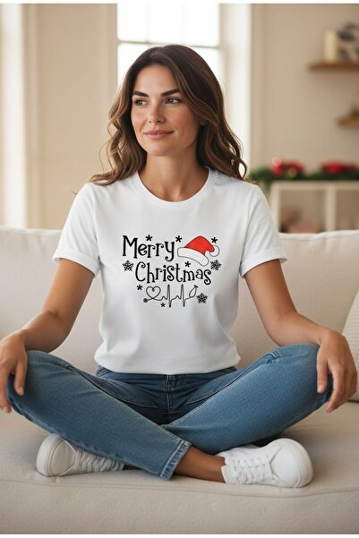 LELVANİ Tricou cu imprimeu cu model scris „Crăciun Fericit”