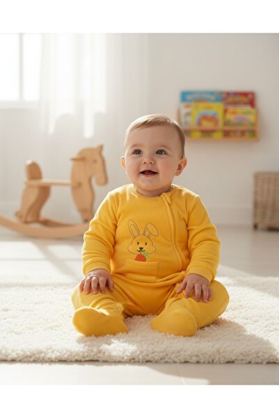 Babydola Babydoıla Velvet Zippered Footed Jumpsuit