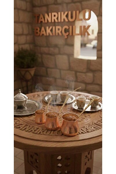 Tanrıkulu Bakırcılık طقم إبريق قهوة نحاسي مكون من 3 قطع