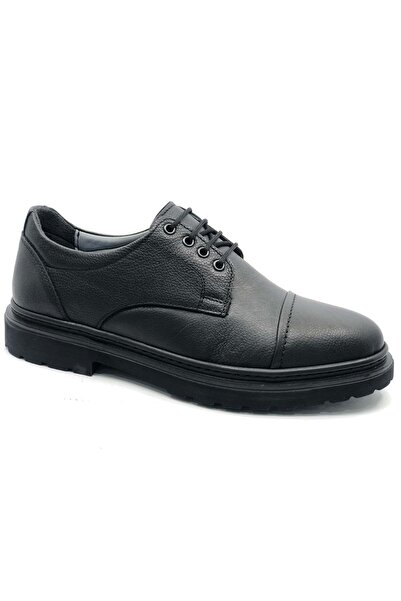 KOCAMANLAR 02 Genuine Leather Orthopedic Men's Casual Shoes Black