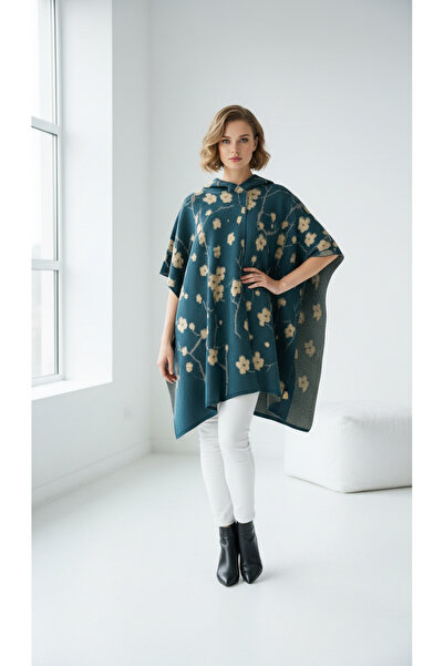 Uludağ Triko Καμπαρντίνα με κουκούλα με ανάγλυφο Indigo