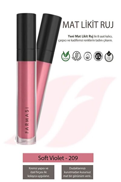 Farmasi Mat Likit Ruj Soft Violet 209 - 2 Adet