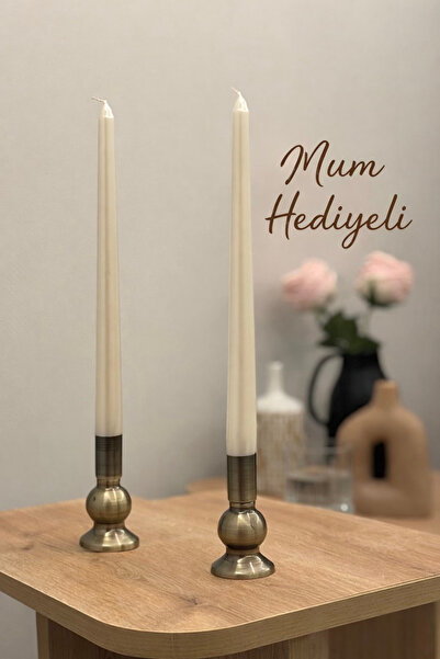 LUXAY HOME ESKİTME KAPLAMALI 2'Lİ FANCY ŞAMDAN & MUMLUK SETİ | MUM HEDİYELİ