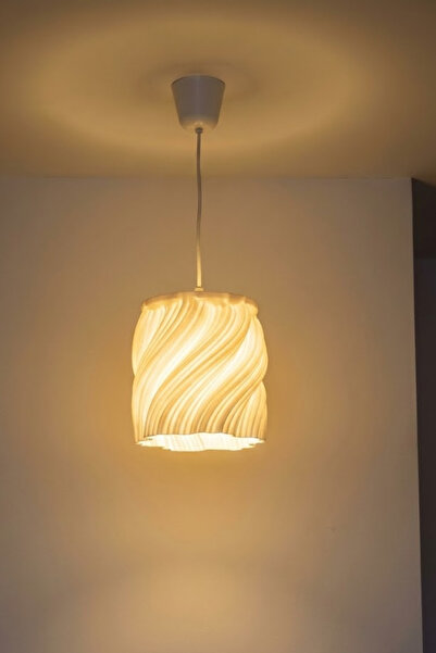 Oxyteez Modern Sarkıt Tekli Avize Krema Serisi ( 23x27 cm )Salon Mutfak Oturm...