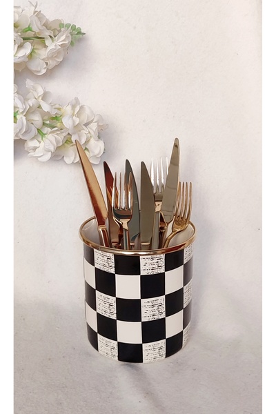 EBRULİEMAYE Dama Büyük Boy Emaye Kaşıklık Tezgah Üstü Kepçelik 12 Cm Yükseklik