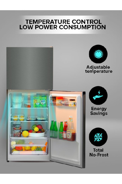 Dansat ثلاجة 11.73 قدم - نظام تبريد بالبخار - 350 لتر DAN1173NF رمادي