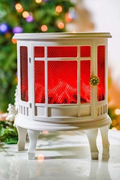 Generic White fireplace-shaped light fixture, 31 x 29 cm