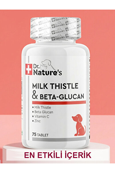 Dr. Nature's Köpekler İçin Milk Thistle ve Beta Glukan – Karaciğer ve Bağışıklık Sistemini Destekleyen 75 Tablet