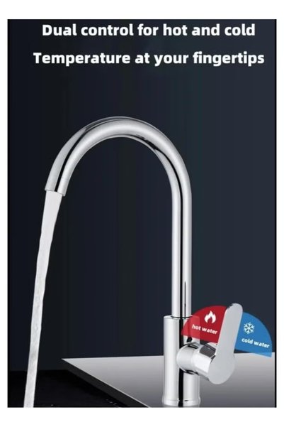 Orangepro Single Lever Kitchen Sink Tap Silver 360° Rotating Heavy Duty Lead-Free Faucet