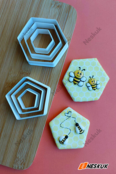 Neskuk 6-Piece Hexagonal and Pentagonal Cookie and Sugar Dough Mold / Soccer ...