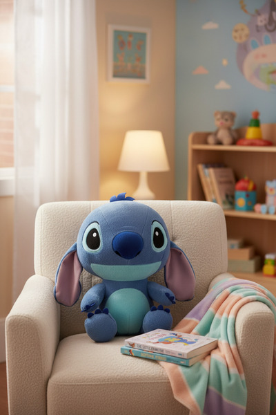 Maks Toys Stitch Peluş Oyuncak 55 cm Mavi Yumuşak Peluş Uyku arkadaşı