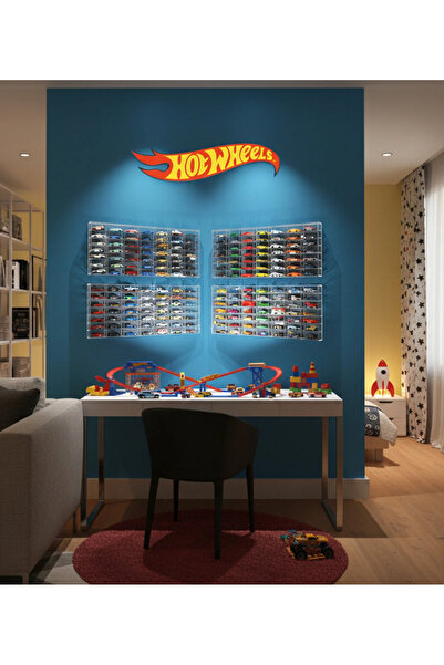 HOT WHEELS TIVIVOR Ekonomik 49 Kapasiteli Pleksi Kapaklı Sergileme Rafı Diecast Matchbox Araba 1:64 Ölçek