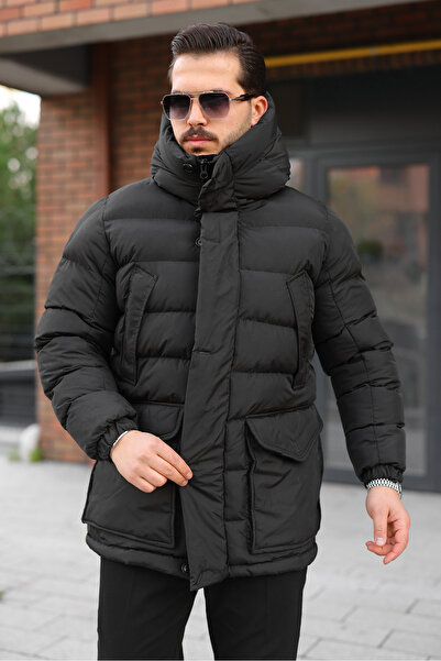 MODA GEANT BĂRBAȚI CU Glugă CU BUZUUNAR DE IARNĂ