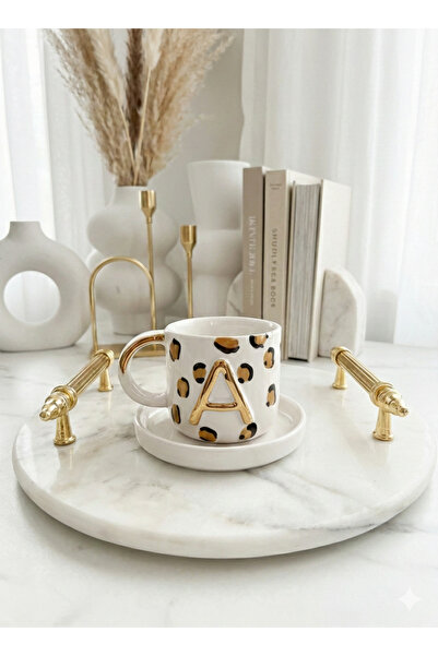 Deniz Kızı Seramik Letter a Handmade Ceramic Cup