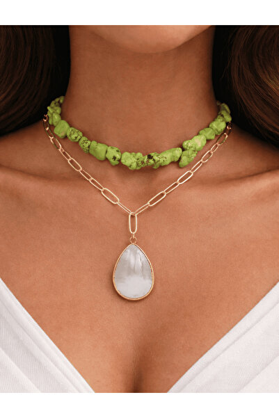 Feyz Tasarım Damla Akik Kolye