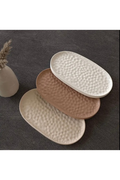 Özalp Decor Kaya desen dokulu dekoratif tepsi, Pinterest model, kahve, mum, takı aksesuarı