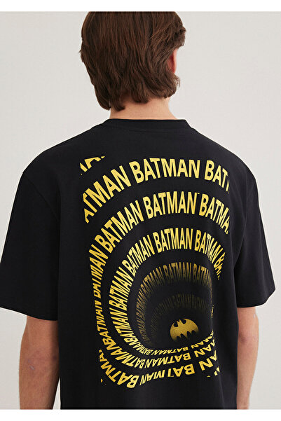 Mavi Batman Baskılı Siyah Erkek T-Shirt M0612567-900