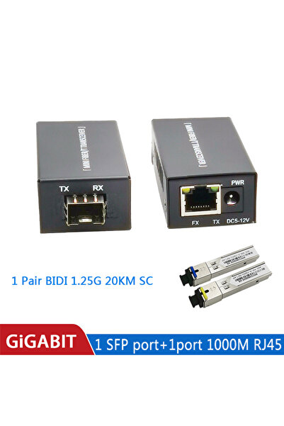 Choice مع محول وسائط SC 20km 1A1B جيجابت 1.25G ومحول ألياف ضوئية صغير SFP 1G1...