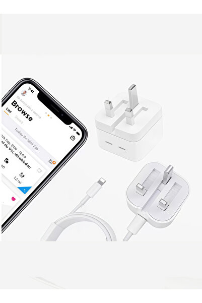 Generic طقم شحن سريع ليون هوم للآيفون – قوة ٢٠ واط مع كابل USB-C إلى لايتنينغ متر واحد أبيض، أصلي وعملي