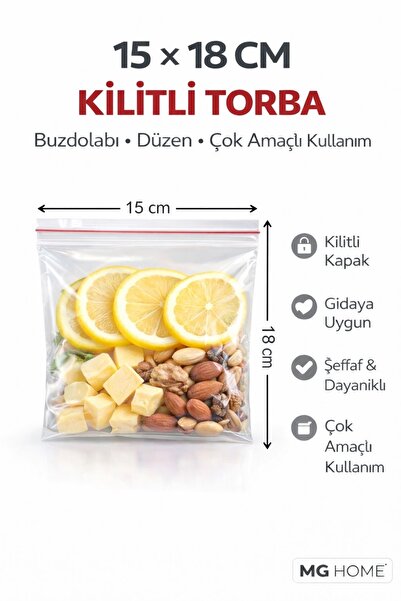 VENON 50 Adet 🧿 15 X 18 Cm 🧿KİLİTLİ POŞET 🧿 Kilitli Torba / Şeffaf / Kilit...