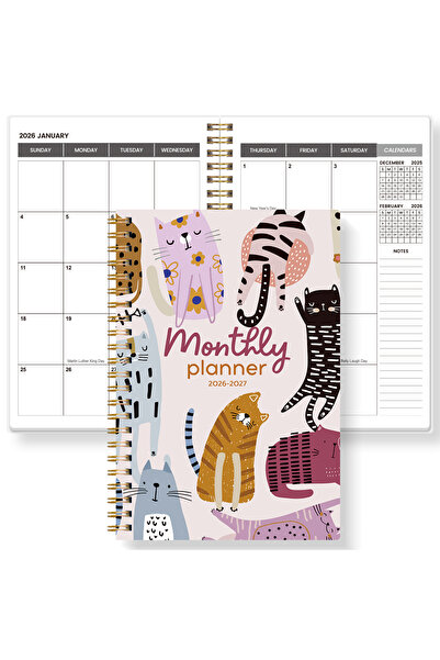 Choice مفكرة تخطيط أسبوعية وشهرية وردية اللون مقاس A5 لعامي 2026-2027 - من ين...