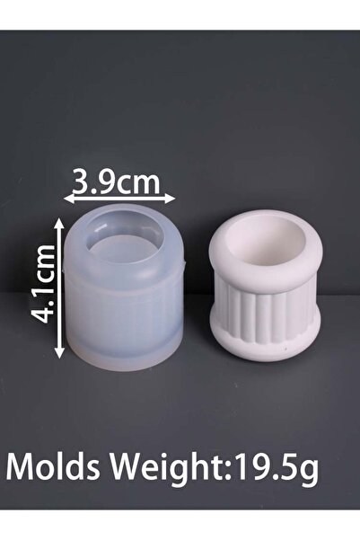 Choice قالب سيليكون لصنع حامل شموع أسطواني يدوي الصنع من الجبس والخرسانة، على...