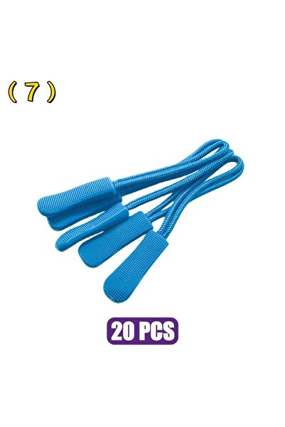Choice 7.Light Blue 20 Pcs/Pack Colorful Replacement Zipper Pulls Cord Extender for Backpacks Jackets Lugga