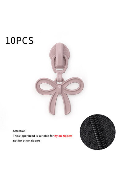 Choice No405 10PCS，5# Nylon Zipper Pulls - Colorful Bowknot-Shaped (10 Colors), For Nylon Zippers Only- DI