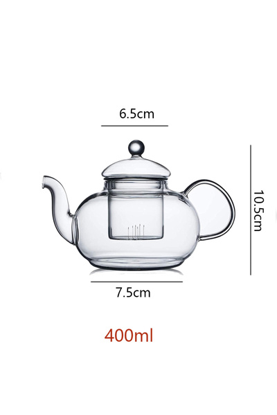 Choice إبريق شاي زجاجي شفاف سعة 400 مل/600 مل/1000 مل مع مصفاة، آمن للاستخدام...