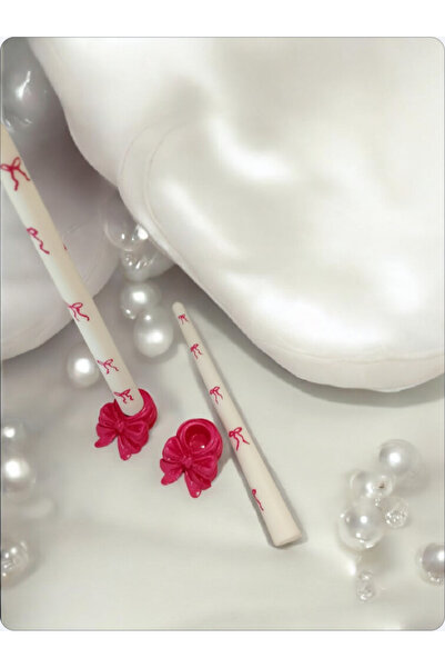 BOHEM Soyawax 2 Adet Pempe Kurdele Fiyonk Desenli Şamdan Mum & 2 Adet Mumluk